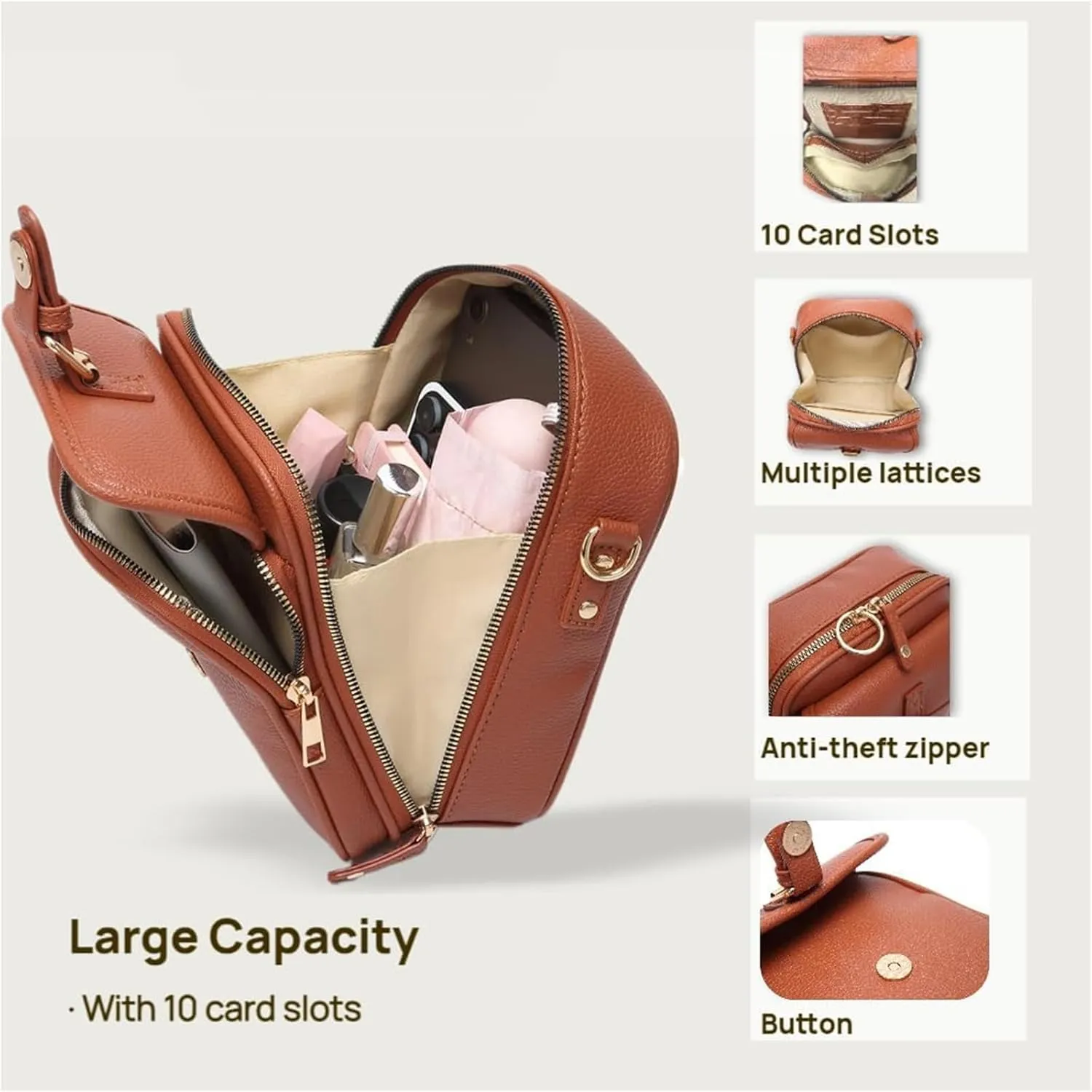 𝑼𝒓𝒗𝒂𝒔𝒉𝒊 Crossbody Leather Bag, Collaboraten1 Crossbody Leather Bag, Retro Double Layer Large Capacity Bags