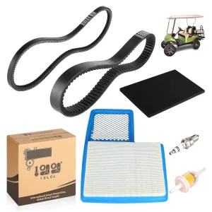 10L0L Golf Cart Tune Up Kit with Drive Belt & Starter Gen.Belt for Yamaha G16, G19, G22 and G29 Drive Gas Models with 301cc/357cc Motor Yamaha Service Kit Air Filter Fuel Filter Spark Plug