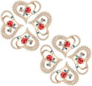 10Pcs Rhinestone Heart Applique Patches Clothing Accessories for DIY Crafting Shoes Handbags Garment Decoration Sparkling Bling for All Ages