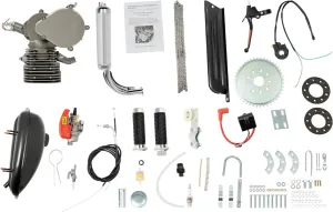 110CC Bicycle Engine Kit,2 Stroke Bicycle Engine Bike Motor Kit,Gas Motorized Bike Conversion Kit Full Set,Single-cylinder,2L/2.11qt Fuel Tank,for 26" to 28" Bicycles
