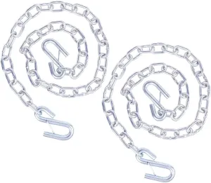 1/4" X 54" Grade 30 Steel Boat Trailer Safety Chain with Spring Clip Hooks 5000 lbs, 2 Pcs (1/4" X 54")