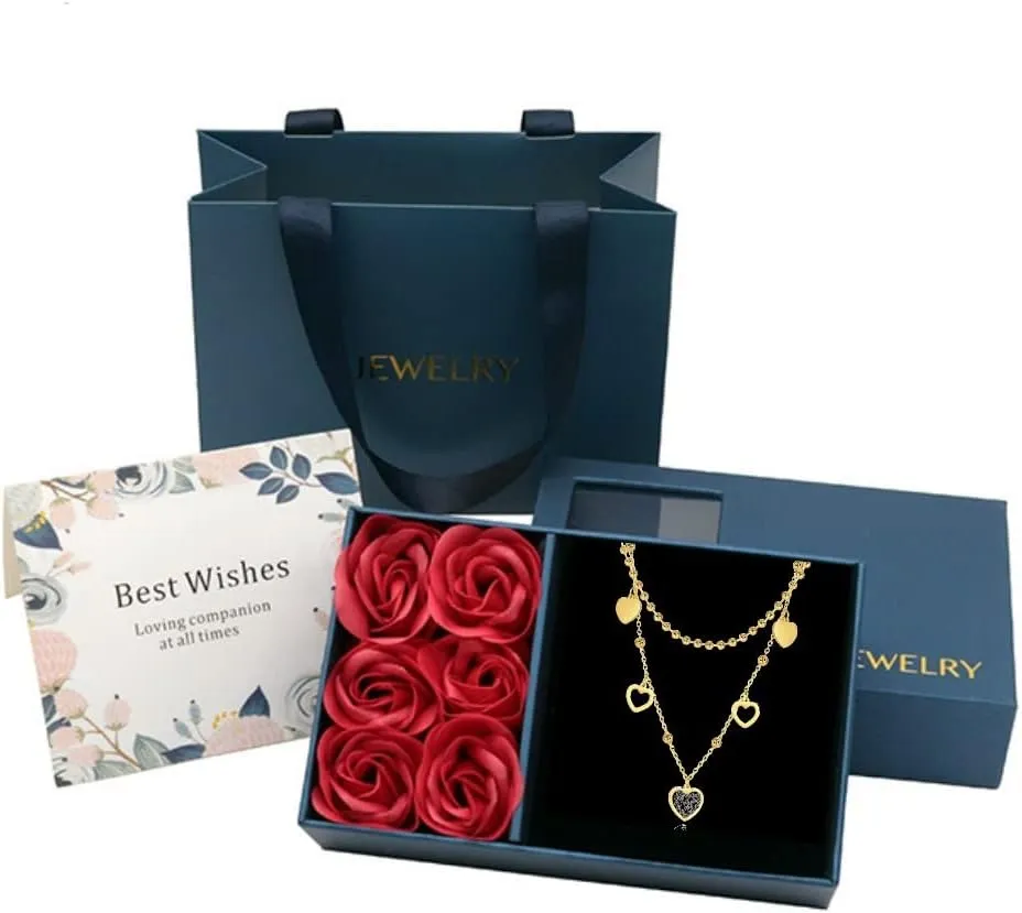 18k Gold Lovely Heart Necklace with Diamond Careful Pendant Choke Ring Necklace Gold Love Open Heart Necklace Women Wear Gold Necklace as a Gift for Her (18k, Platinum)