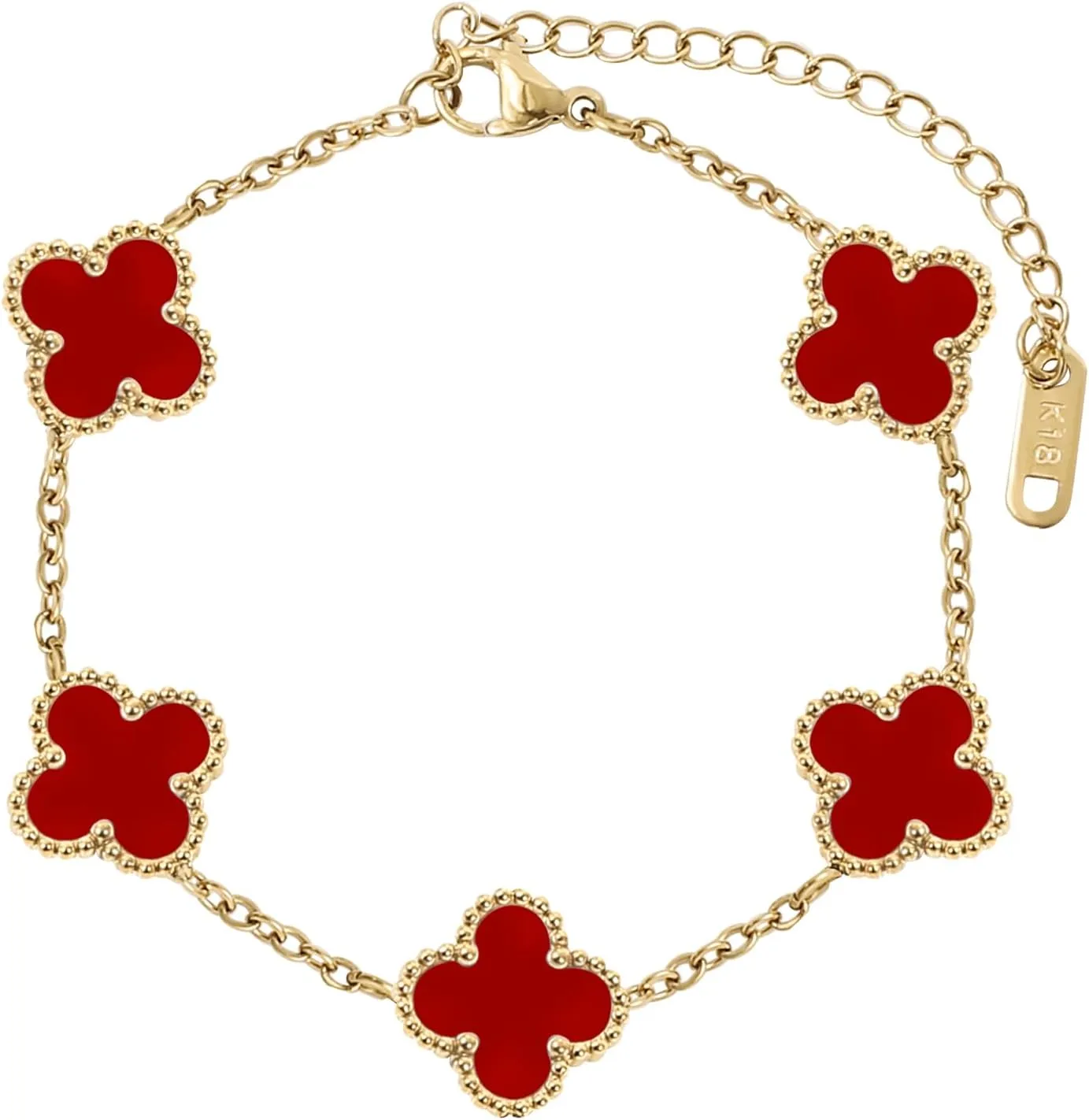 18K Gold Plated Bracelet Gold Clover Bracelet Set for Women Four Leaf Lucky Bracelets Dupes Trendy Jewelry Birthday Gifts for Women