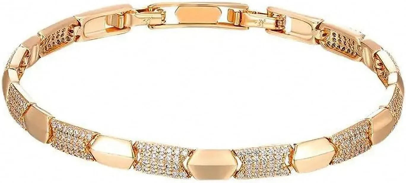 18K Plated Gold Color Mirco Zircon Watch Bracelets for Women Jewelry