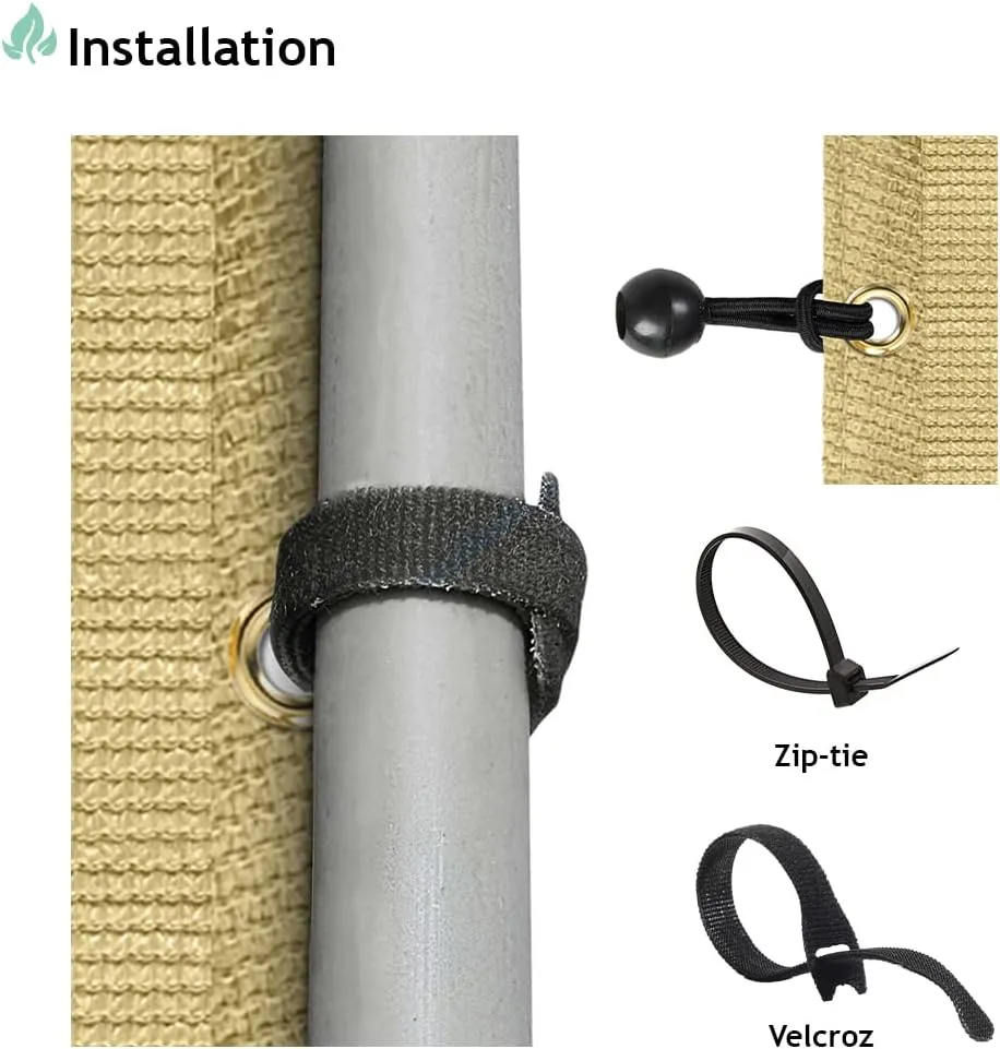 18'x30' Sun Shade Sail Straight Edge with Grommet Rectangle Canopy Awning Fabric Cloth Screen UV Block Heavy Duty Commercial Grade Outdoor Patio Carport (Sand)