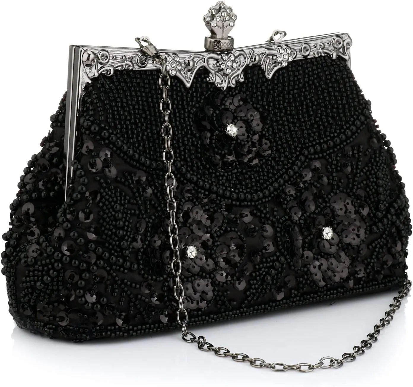 1920s Vintage Beaded Clutch Evening Bags Pearl Flapper Handbag for Women Wedding Party
