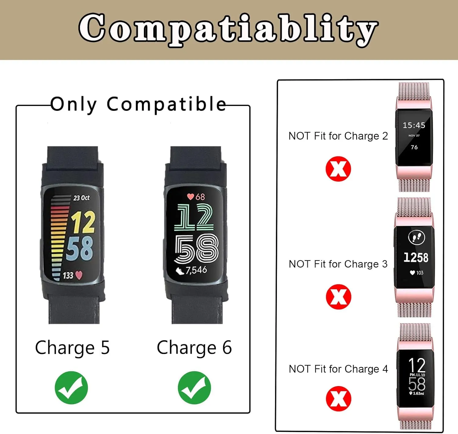 2 Pack Leather Bands Compatible with Fit Bit Charge 5 for Men Women，Soft Breathe Skeletonized Leather Wristband Replacement for Fit Bit Charge 5