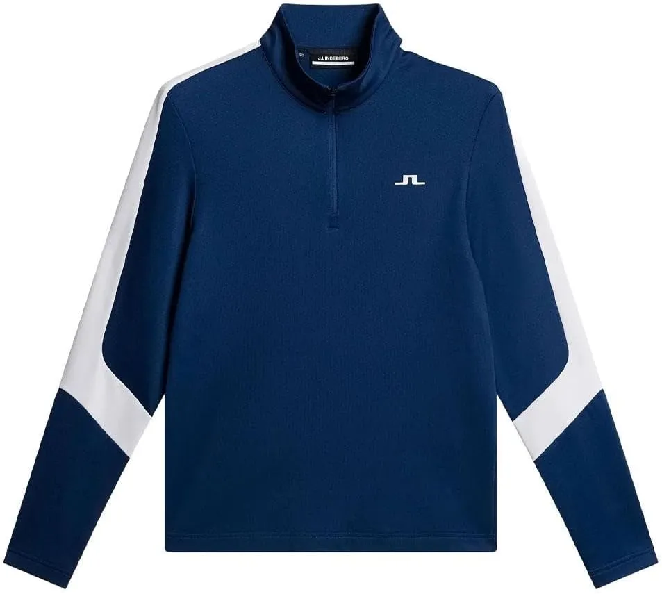 2024 J.Lindeberg Carl Mid Layer Golf Pullover Estate Blue Large