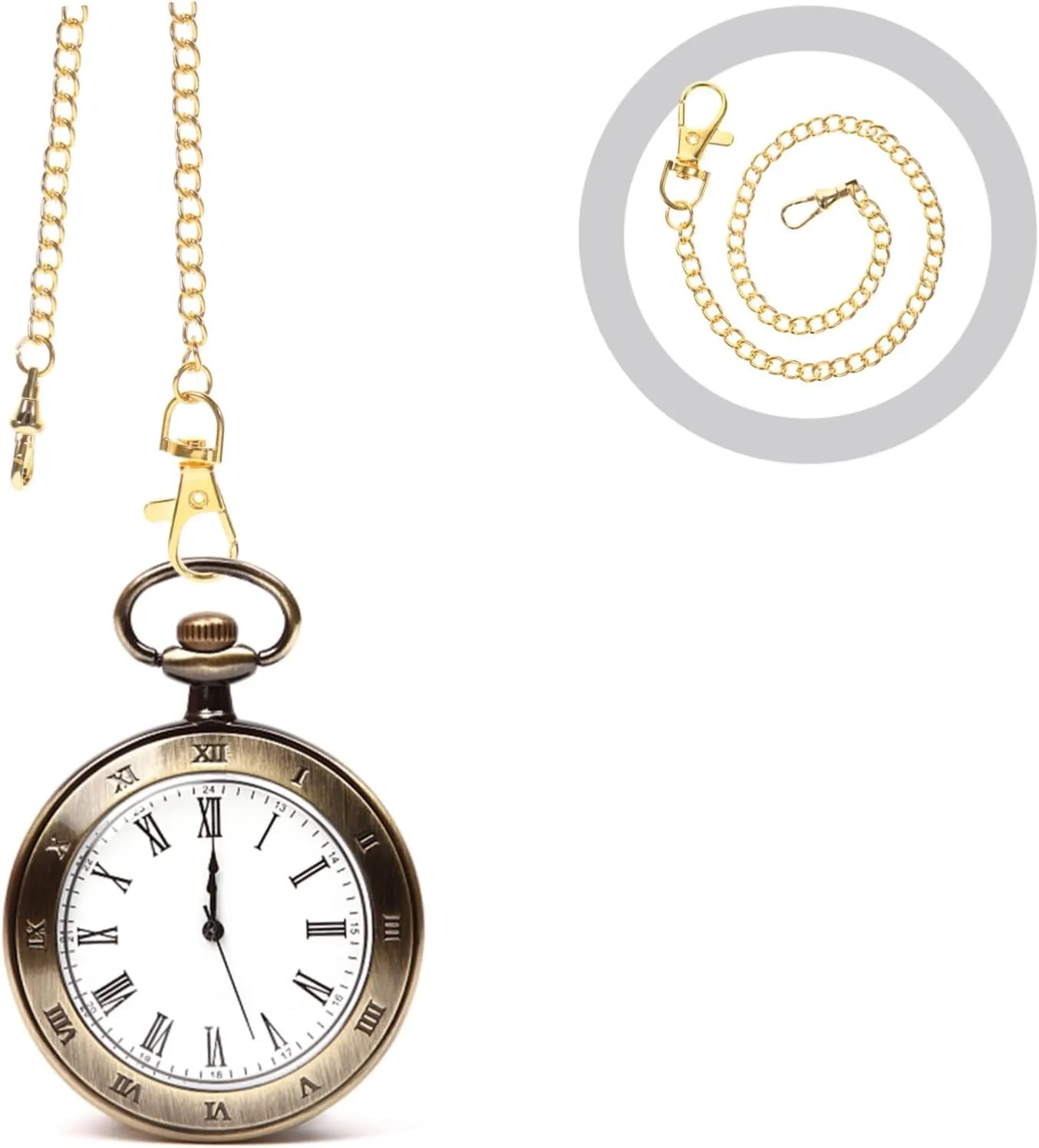 2pcs Pocket Watch Chain Decorative Jeans Chain Metal Chain Decor Clothing Chain Accessory Chain for