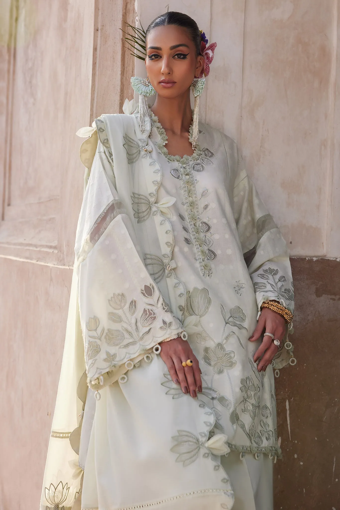 3-PC Unstitched Embroidered Luxury Lawn By Elan | CELESTINE (EL25-05 A)