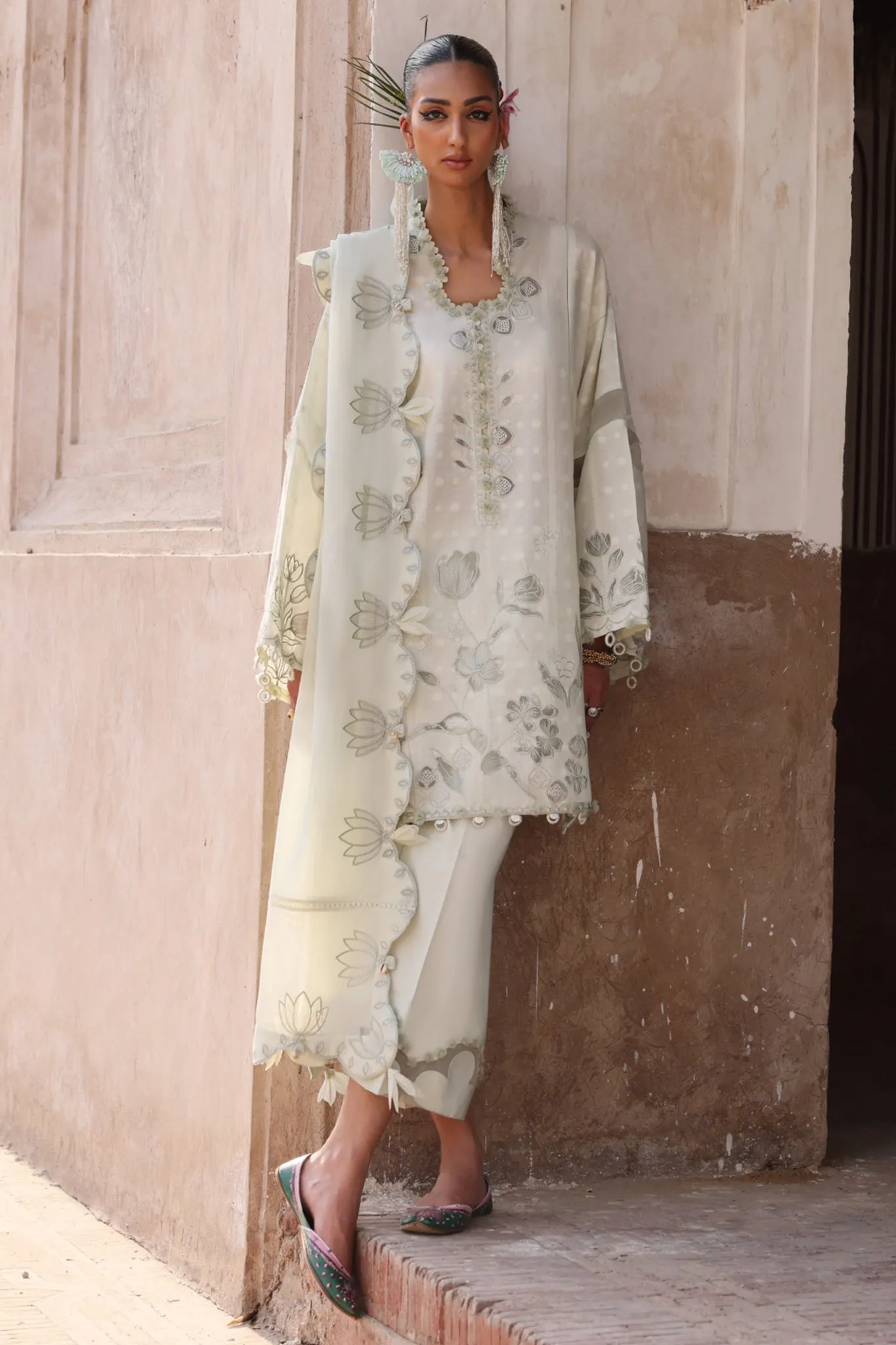 3-PC Unstitched Embroidered Luxury Lawn By Elan | CELESTINE (EL25-05 A)