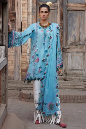 3-PC Unstitched Embroidered Luxury Lawn By Elan | ISLA BLEU (EL25-11 A)