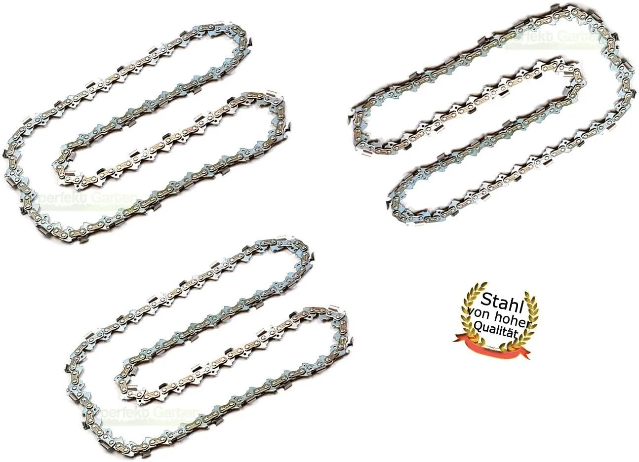 3 x Saw Chains 40 cm 1.3 mm 3/8 Inch 57 TG Suitable for Stihl Husqvarna Fuxtec Einhell Florabest Grizzly Chainsaw
