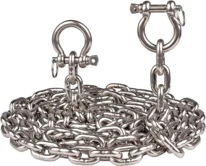 316 Stainless Steel Boat Anchor Chain with 2 Pcs Anti-Off Shackles, Marine Grade
