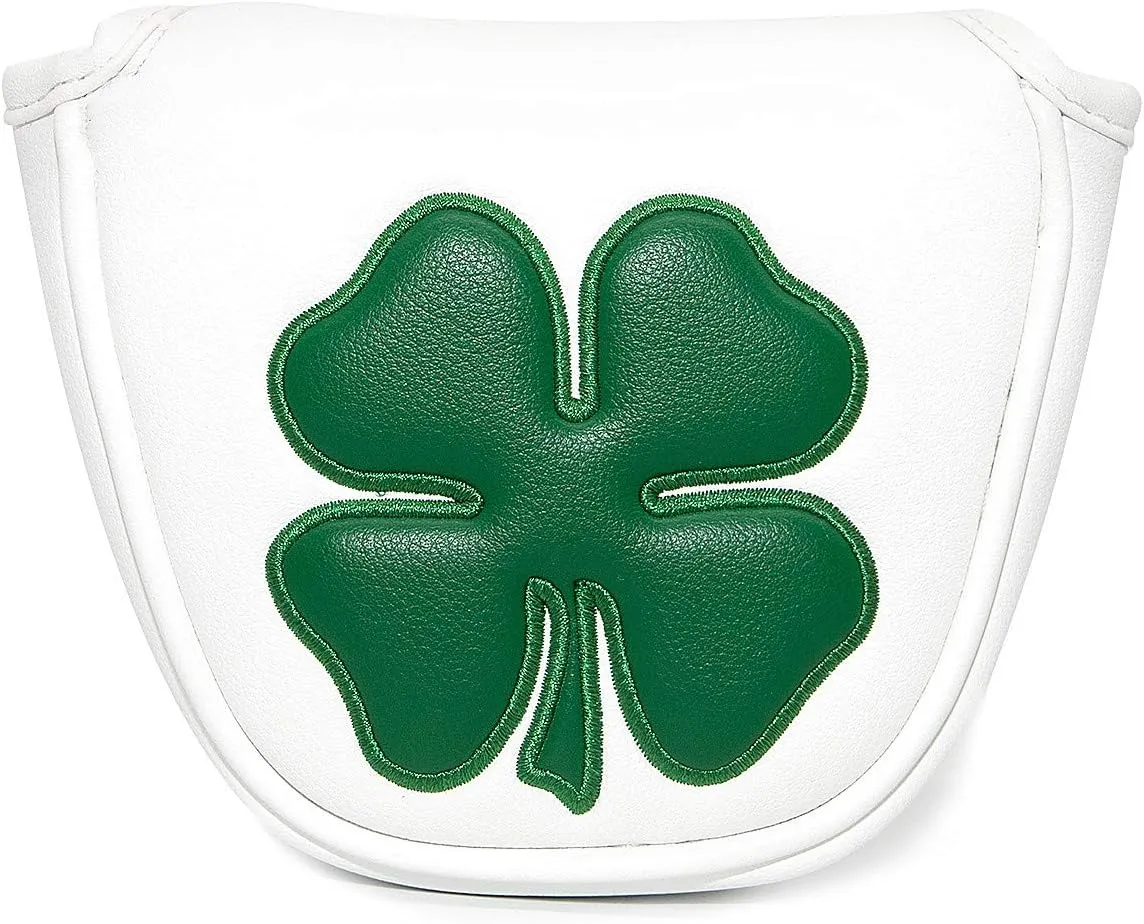 4 Leaf Clover Golf Mallet Putter Cover Headcover Club Protector Magnetic Clover for Odyssey 2ball,Red Oworks,Stroke Lab,Scotty Cameron,Taylormade Putters