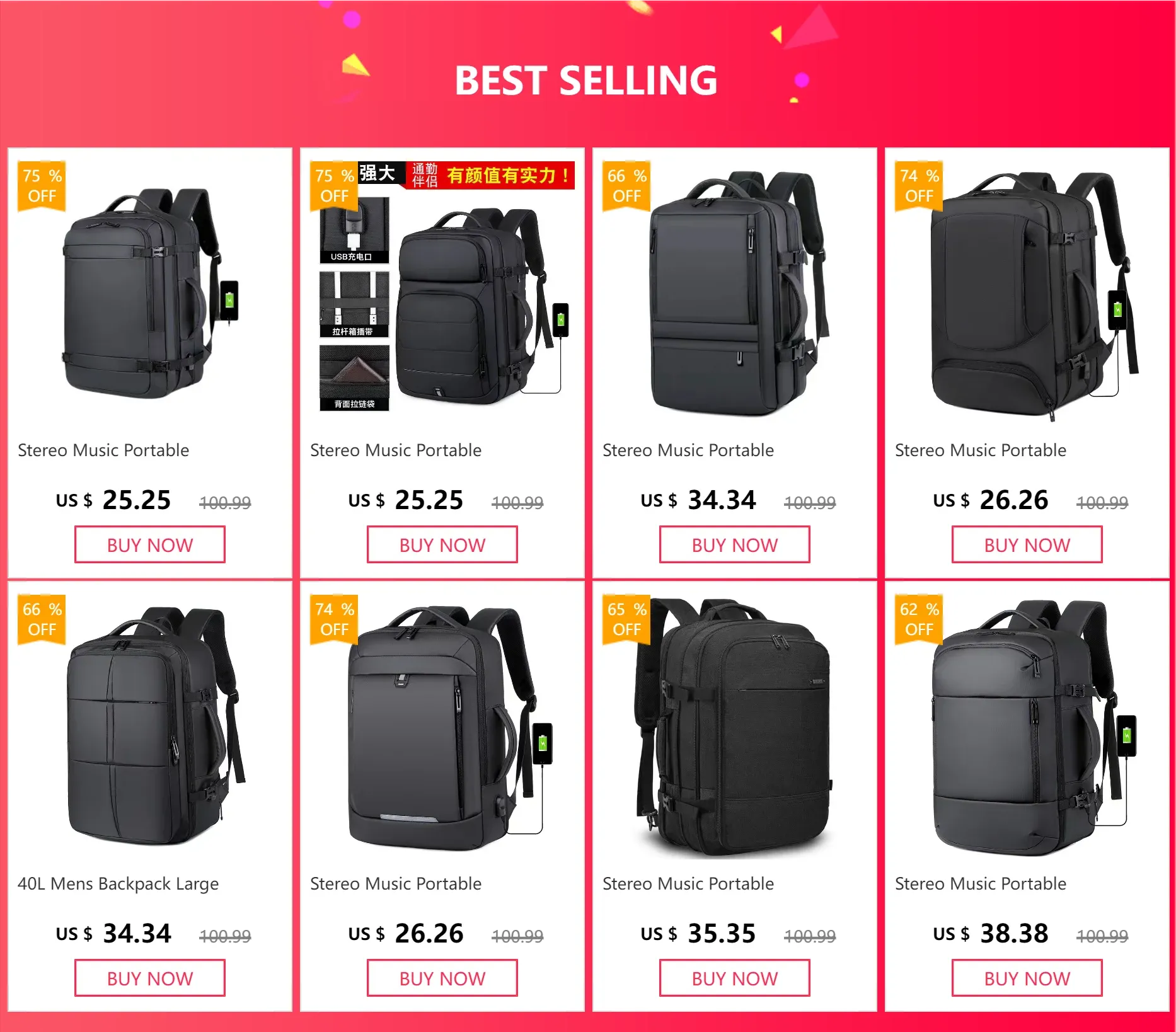 40L Men 17.3 Inch Laptop Backpacks