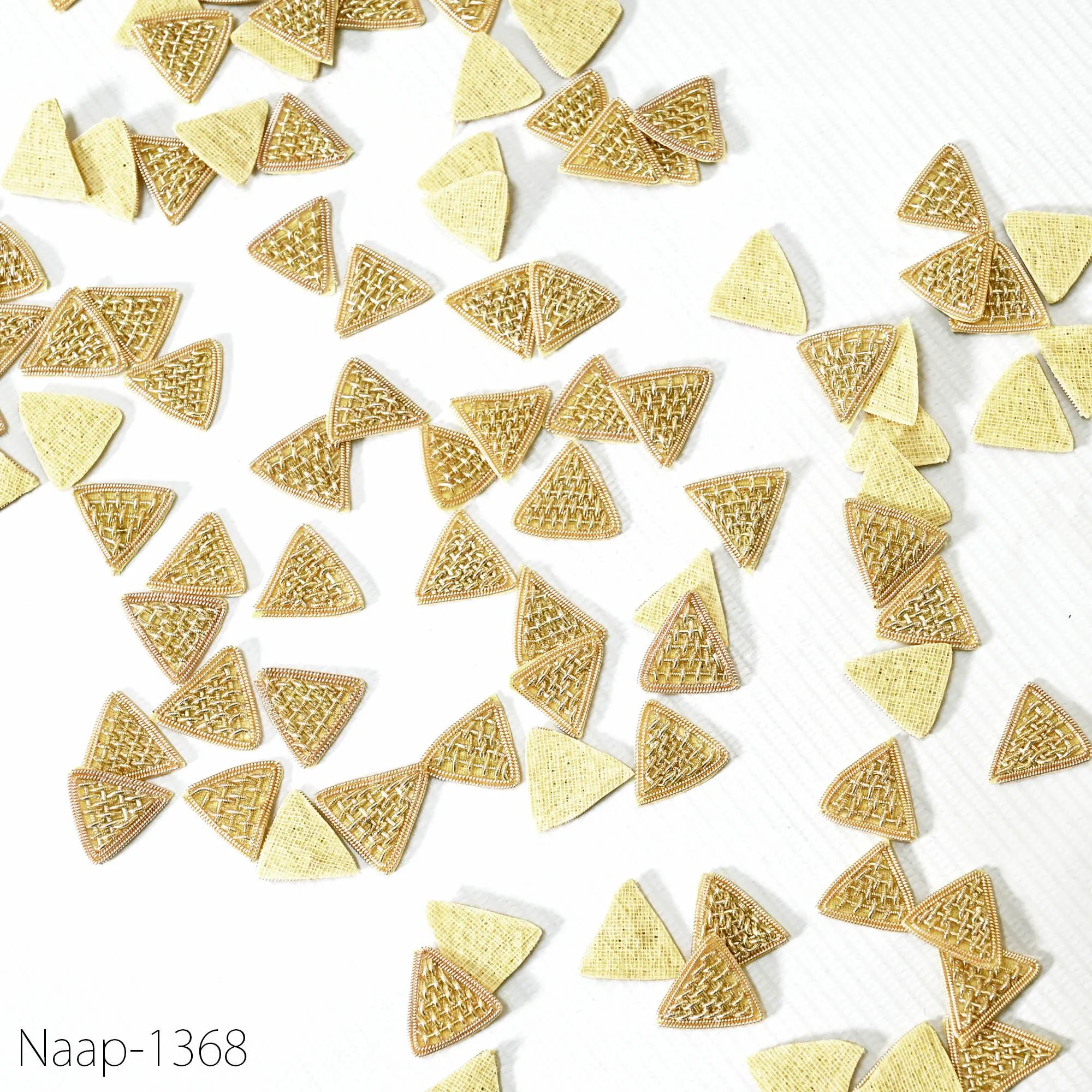 50 Pc Handmade Appliques and Patches 2 cm Triangle Zardozi Indian Sewing Dresses Handcrafted Beaded Patch for Crafting Supply Embellishment