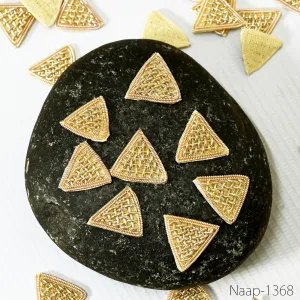 50 Pc Handmade Appliques and Patches 2 cm Triangle Zardozi Indian Sewing Dresses Handcrafted Beaded Patch for Crafting Supply Embellishment