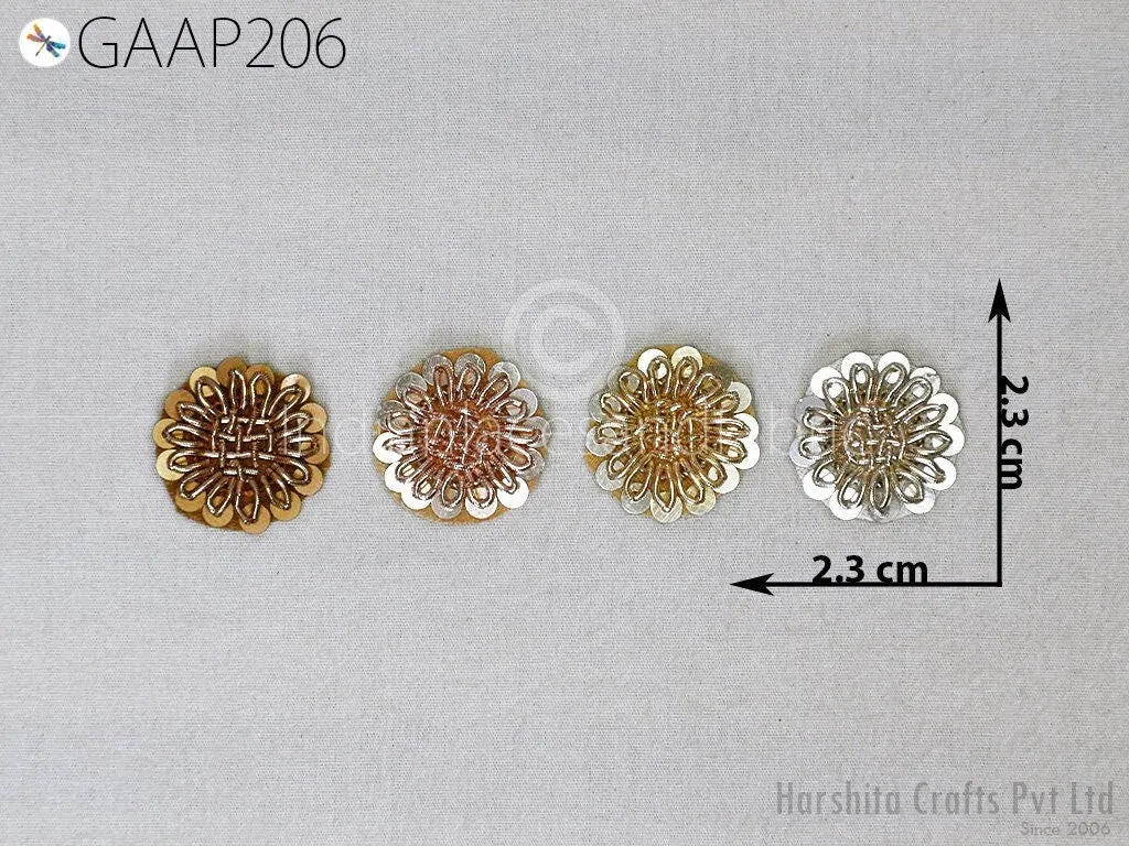 50 pc Handmade Zardozi Appliques, Indian Sewing Patches Sequin, Wedding Dresses Handcrafted Exclusive Patch DIY Craft Supply Embellishments