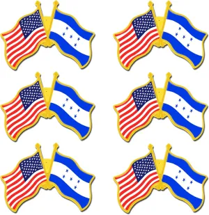 6/12/50/100 Pack -American Honduras Friendship Flag Pins Bulk -1.4” Metal US USA Honduran Lapel Pins Badge Button Button Souvenir