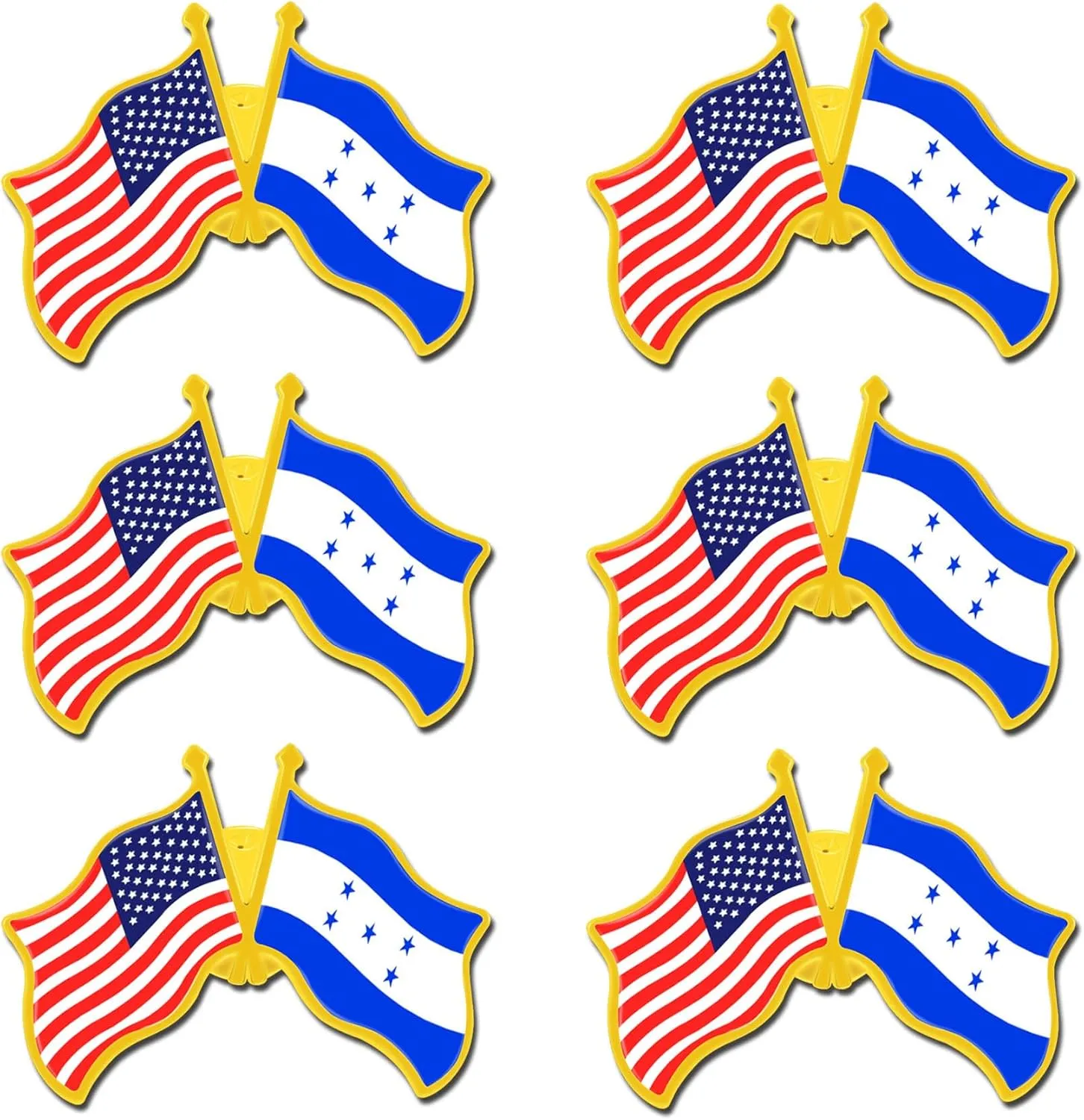 6/12/50/100 Pack -American Honduras Friendship Flag Pins Bulk -1.4” Metal US USA Honduran Lapel Pins Badge Button Button Souvenir