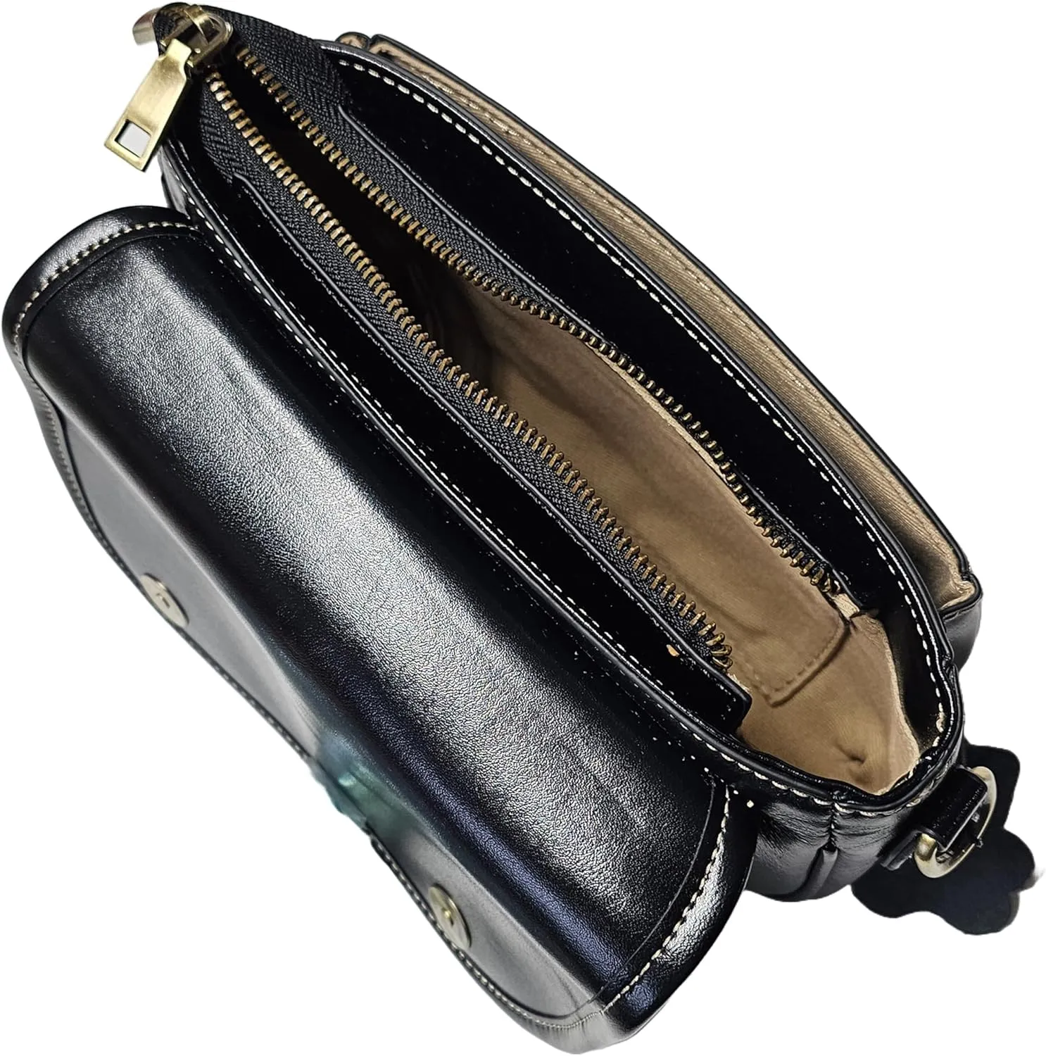 9" Women Genuine Cow Real Leather Crossbody Bag Purse with 2 Adjutable Shoulder Straps