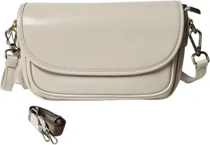 9" Women Genuine Cow Real Leather Crossbody Bag Purse with 2 Adjutable Shoulder Straps