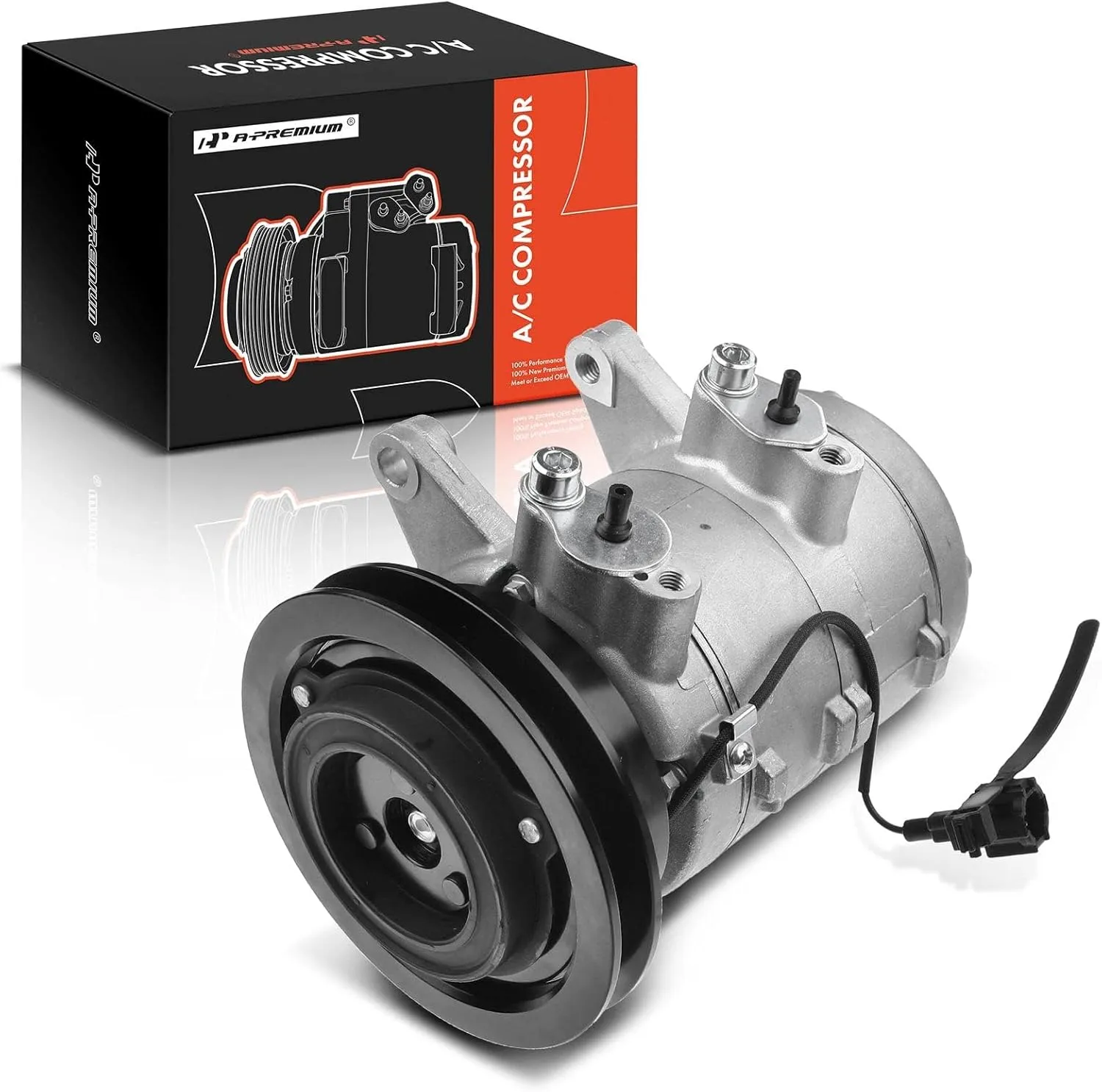 A-Premium Air Conditioner AC Compressor with Clutch Compatible with Nissan Frontier 2.4L 1998-2004, Xterra 2.4L 2000-2004, DKV14C Style, with 1 Groove Pulley