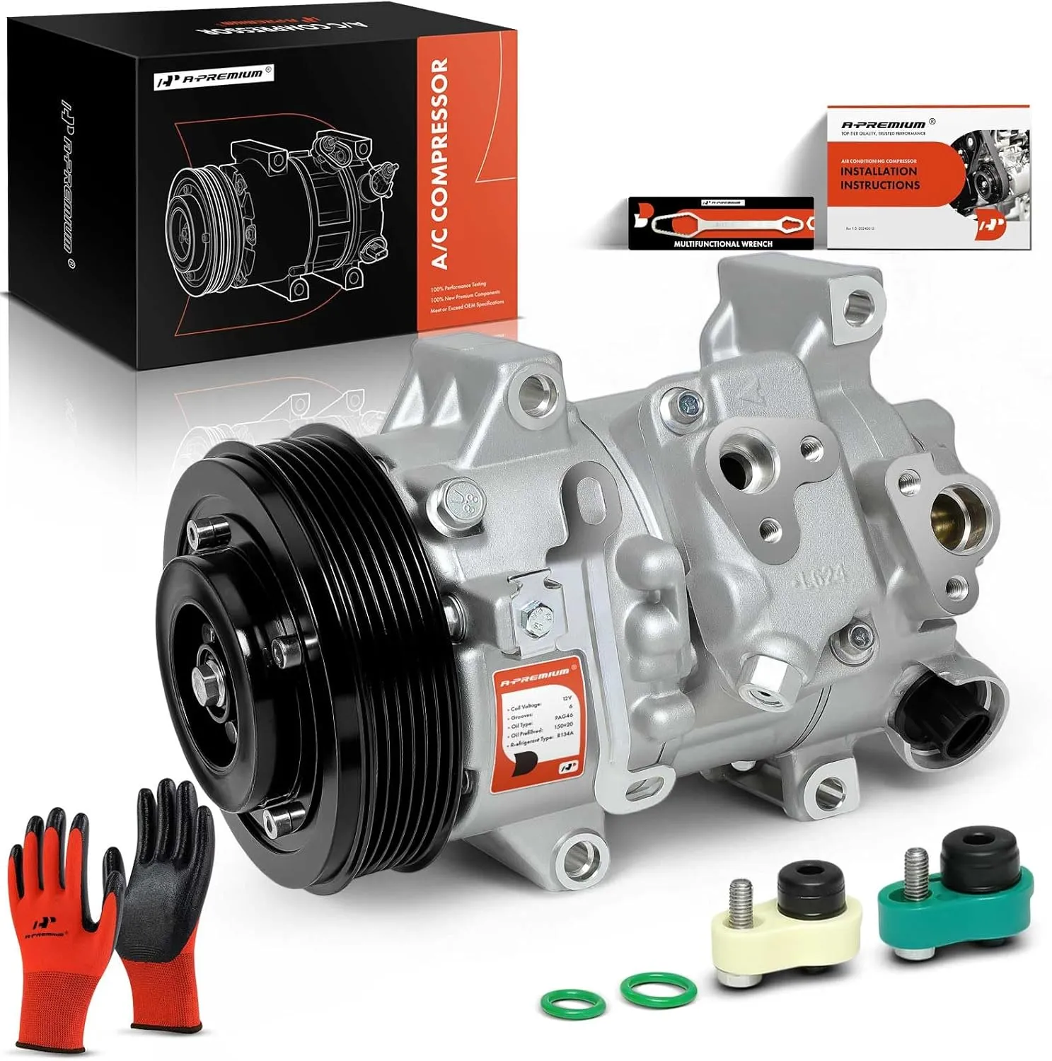 A-Premium Air Conditioner AC Compressor with Clutch Compatible with Toyota Corolla 2009-2010, Matrix 2009-2012, Scion xD 2008-2014 1.8L