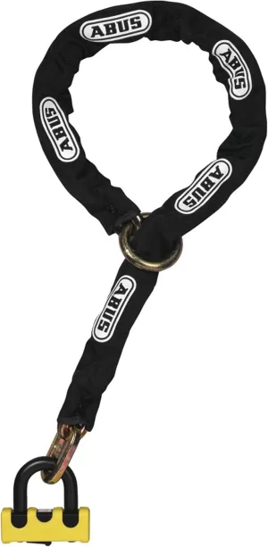 ABUS Lock and Chain Combination - Granit Power XS 67/105HB50   12KS120 Black Loop - Motorbike Lock Security Level 16 - Yellow