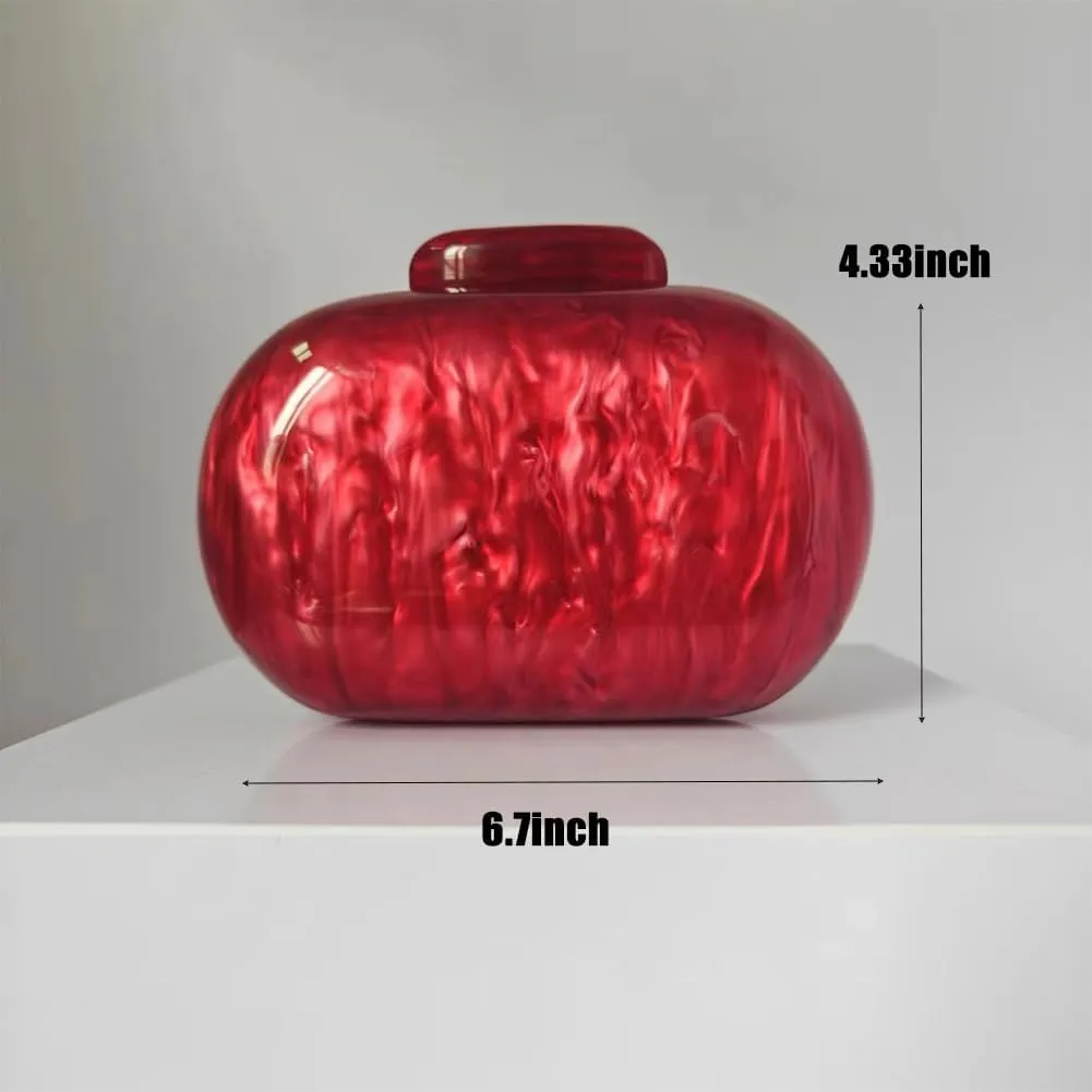 Acrylic Bubble Bag Luxury Marble Clutch Evening Purses for Women Glitter Handbag for Wedding Party Prom