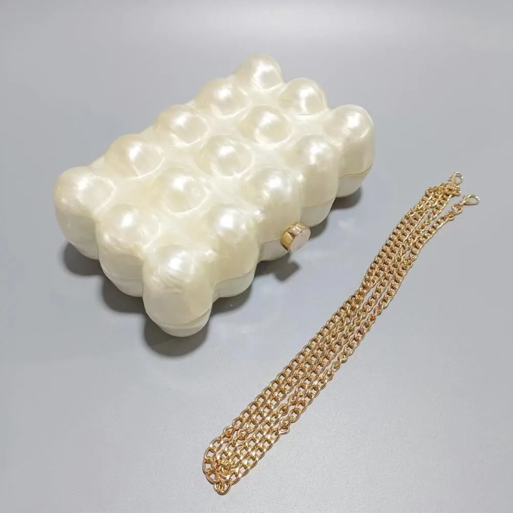 Acrylic Bubble Bag Luxury Marble Clutch Evening Purses for Women Glitter Handbag for Wedding Party Prom