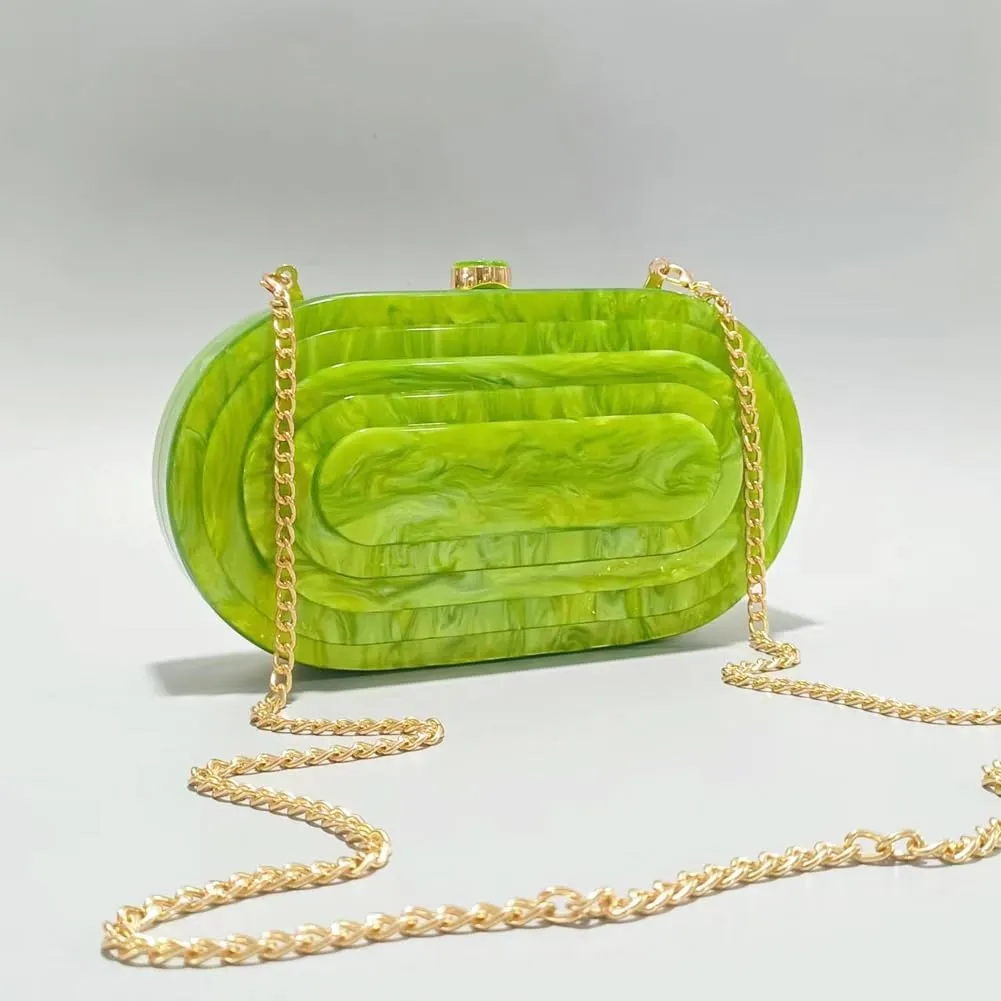 Acrylic Bubble Bag Luxury Marble Clutch Evening Purses for Women Glitter Handbag for Wedding Party Prom