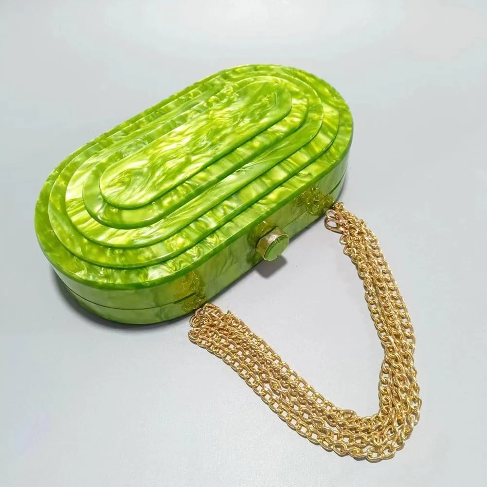 Acrylic Bubble Bag Luxury Marble Clutch Evening Purses for Women Glitter Handbag for Wedding Party Prom