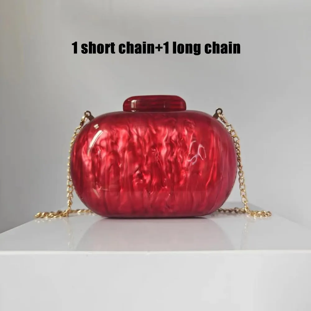 Acrylic Bubble Bag Luxury Marble Clutch Evening Purses for Women Glitter Handbag for Wedding Party Prom