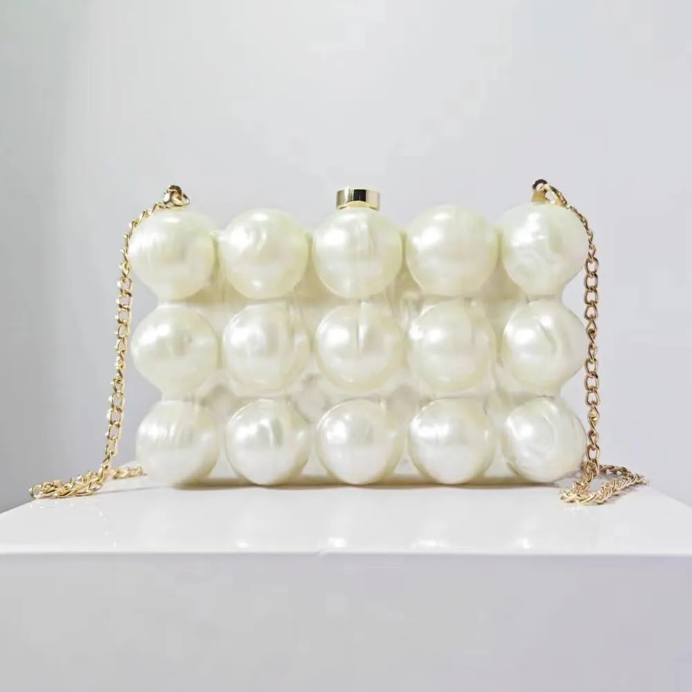 Acrylic Bubble Bag Luxury Marble Clutch Evening Purses for Women Glitter Handbag for Wedding Party Prom