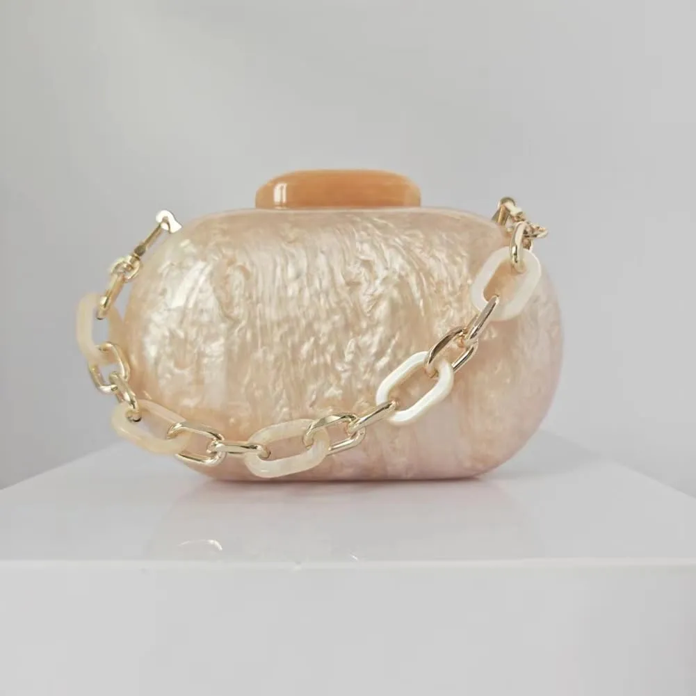 Acrylic Bubble Bag Luxury Marble Clutch Evening Purses for Women Glitter Handbag for Wedding Party Prom