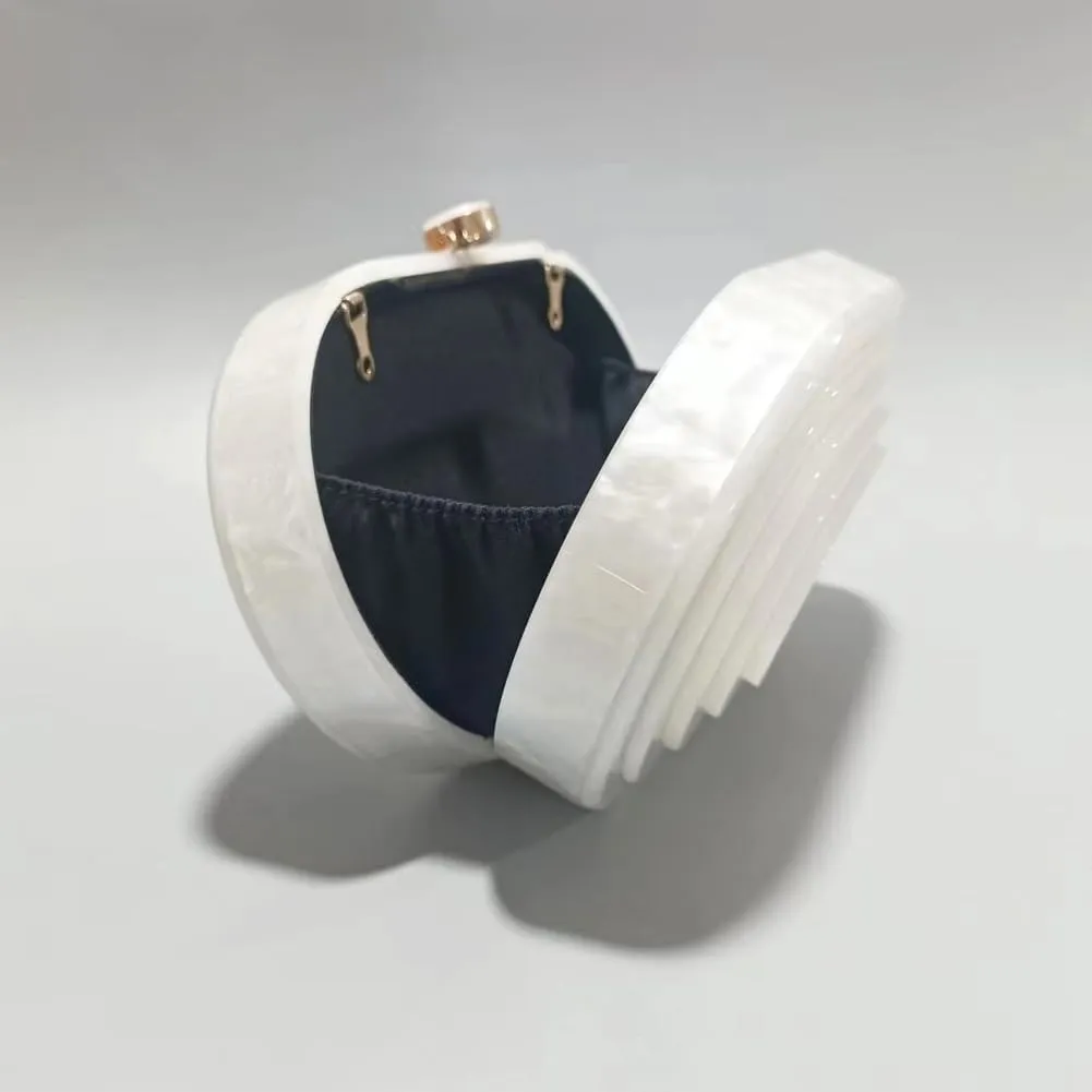 Acrylic Bubble Bag Luxury Marble Clutch Evening Purses for Women Glitter Handbag for Wedding Party Prom