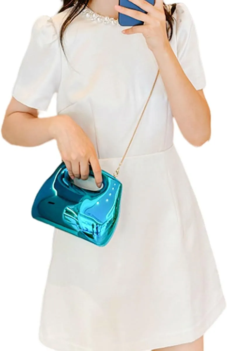 Acrylic Clutch Bag for Women Glitter Marble Purse Elegant Evening Handbag Wedding Party Chain Shoulder Bag