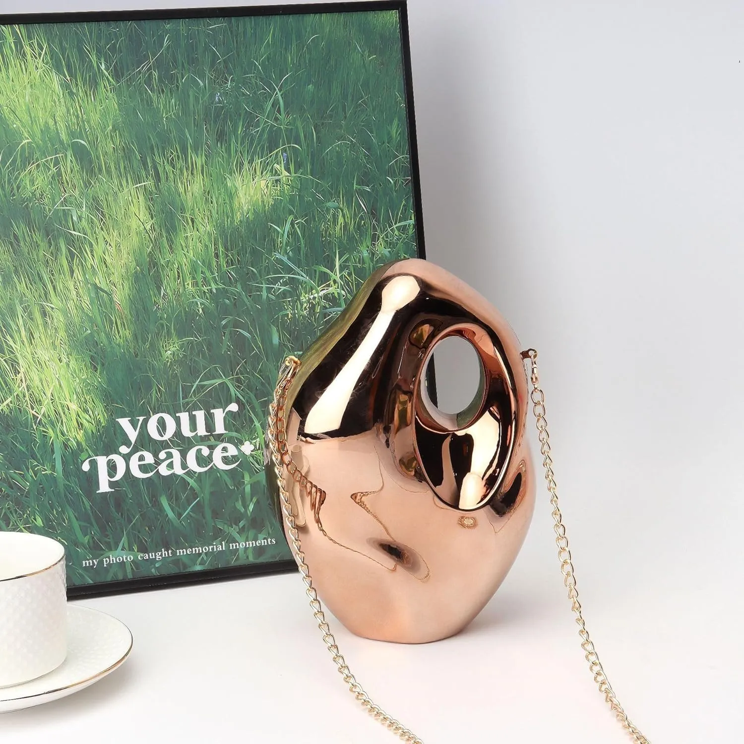 Acrylic Clutch Bags Meteorite Shape Metallic Handbag Unique Acrylic Purse Party Shoulder Bag for Women Evening