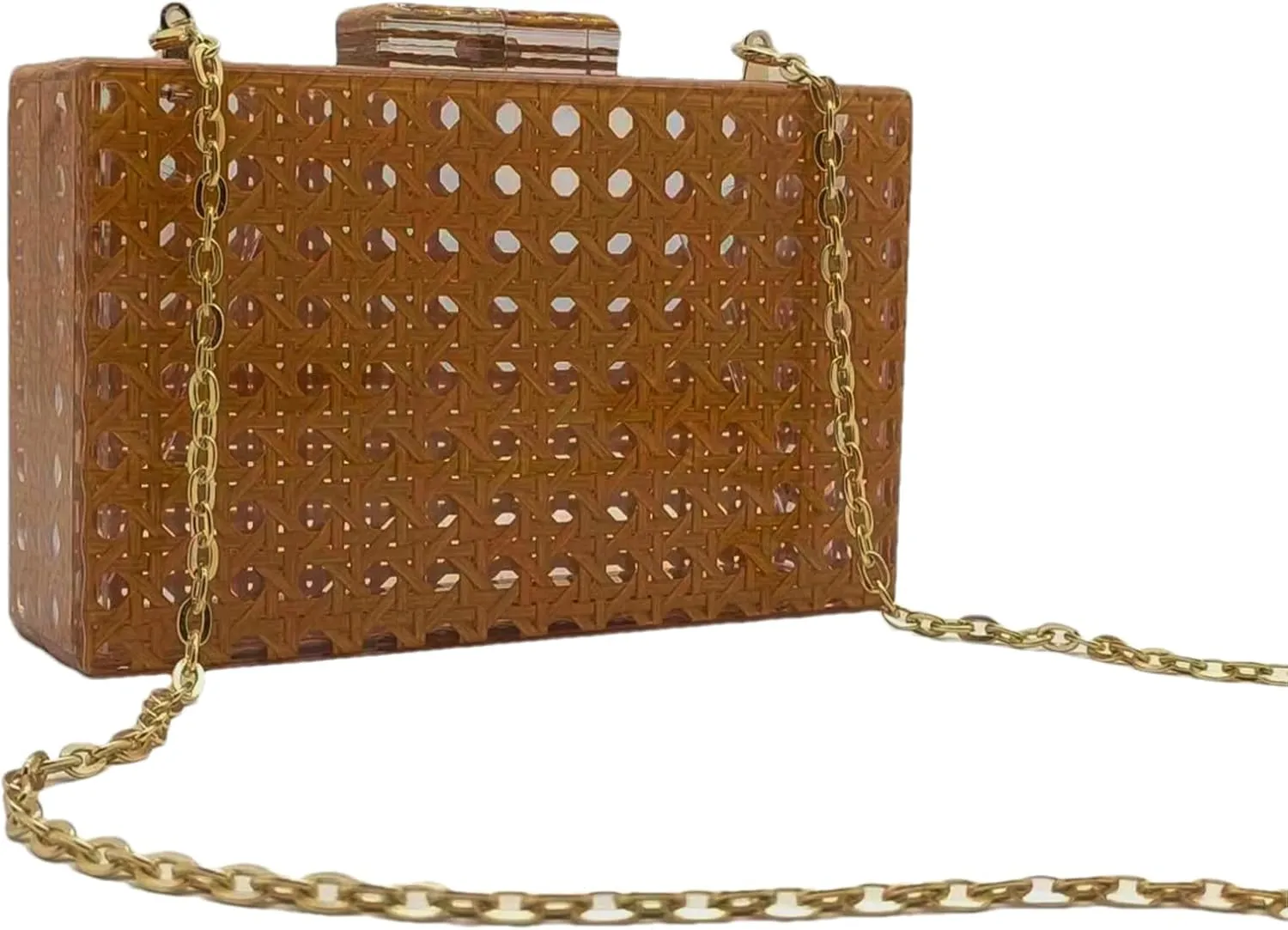 Acrylic Clutch Purse for Women Colorful Evening Handbag Geometric Marbling Box Bag with Detachable Chain