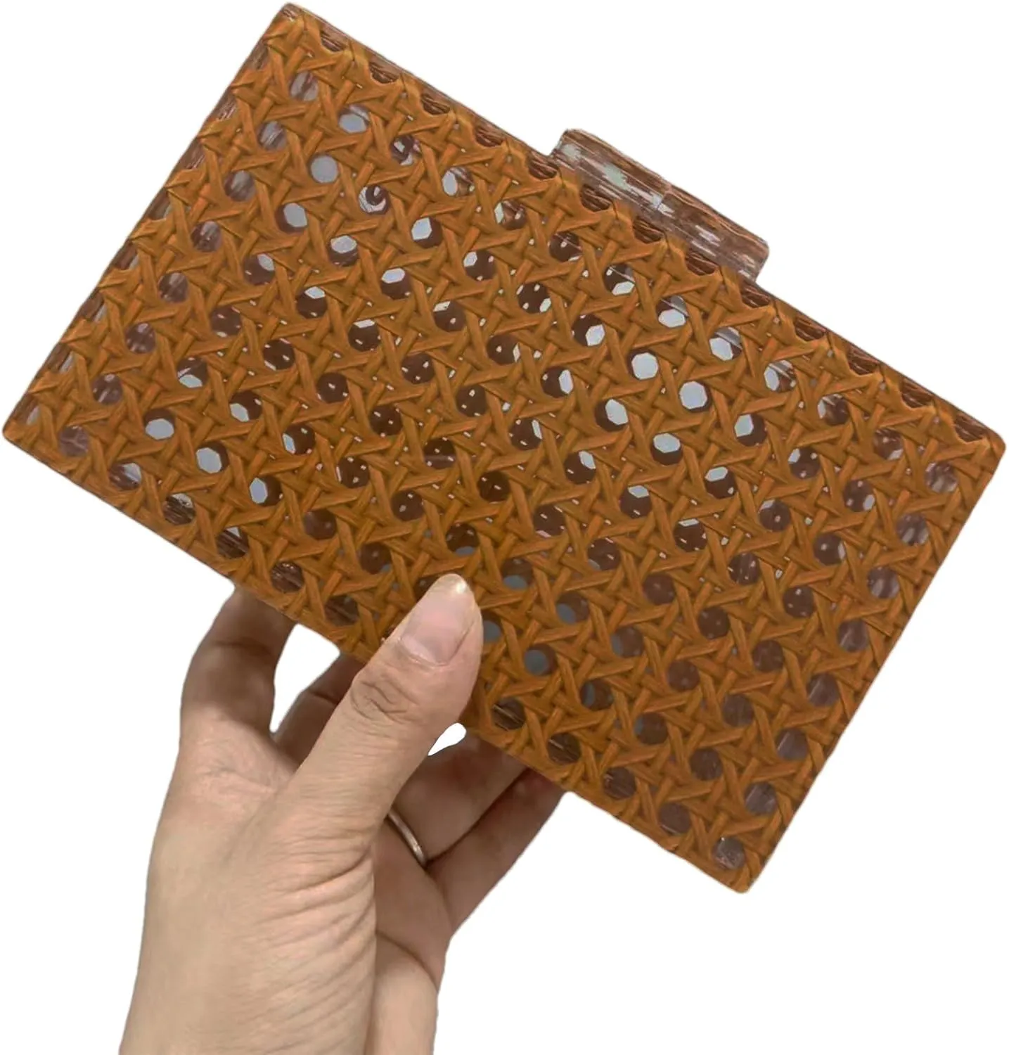Acrylic Clutch Purse for Women Colorful Evening Handbag Geometric Marbling Box Bag with Detachable Chain