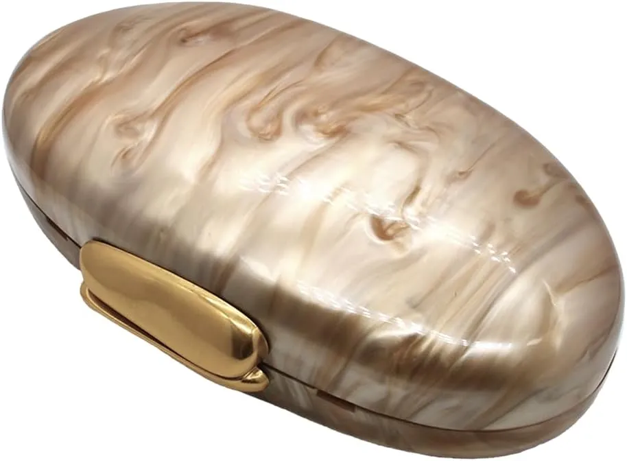 Acrylic Clutch Purse for Women Egg Shape Acrylic Handbags Cute Wedding Party Shoulder Crossbody Bag