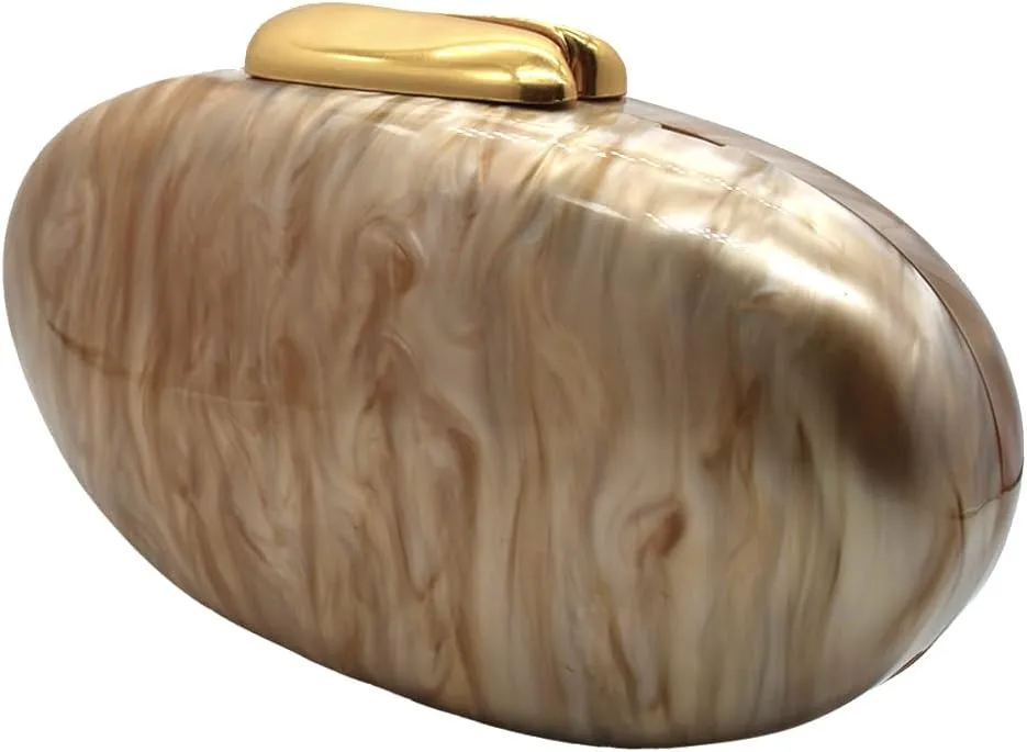 Acrylic Clutch Purse for Women Egg Shape Acrylic Handbags Cute Wedding Party Shoulder Crossbody Bag