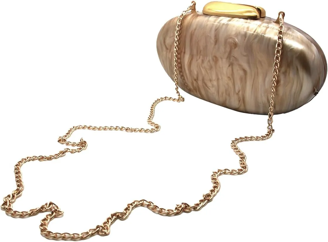 Acrylic Clutch Purse for Women Egg Shape Acrylic Handbags Cute Wedding Party Shoulder Crossbody Bag