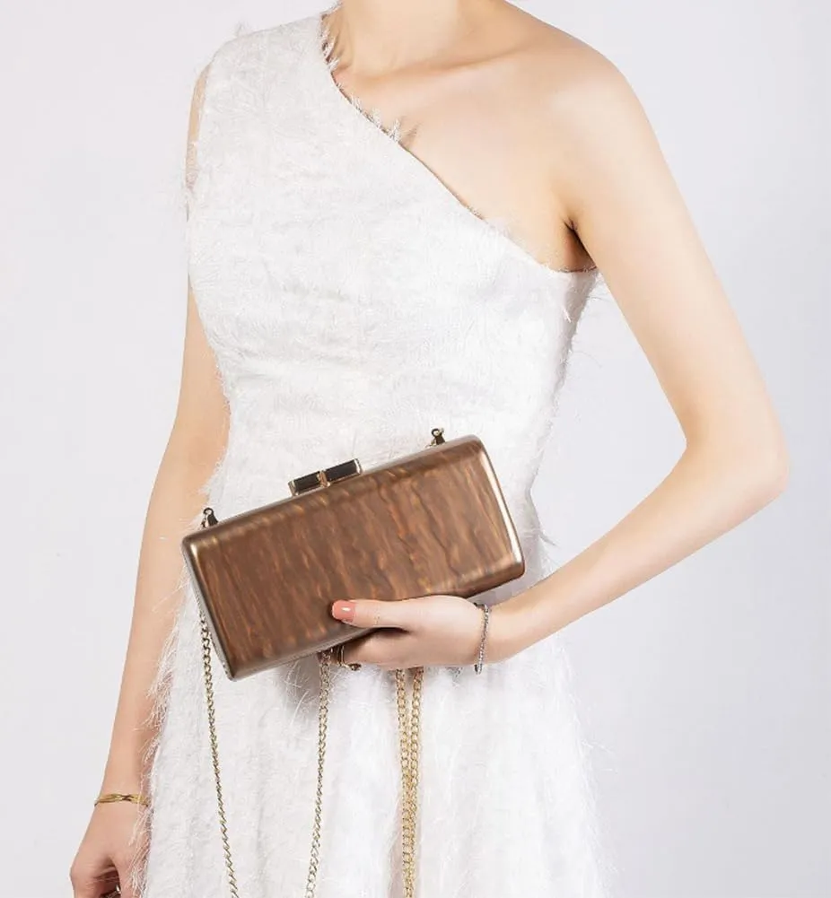 Acrylic Clutch Purses for Women Chic Metal Evening Handbag Evening Clutch Bag with Chain for Prom Wedding Party 2025