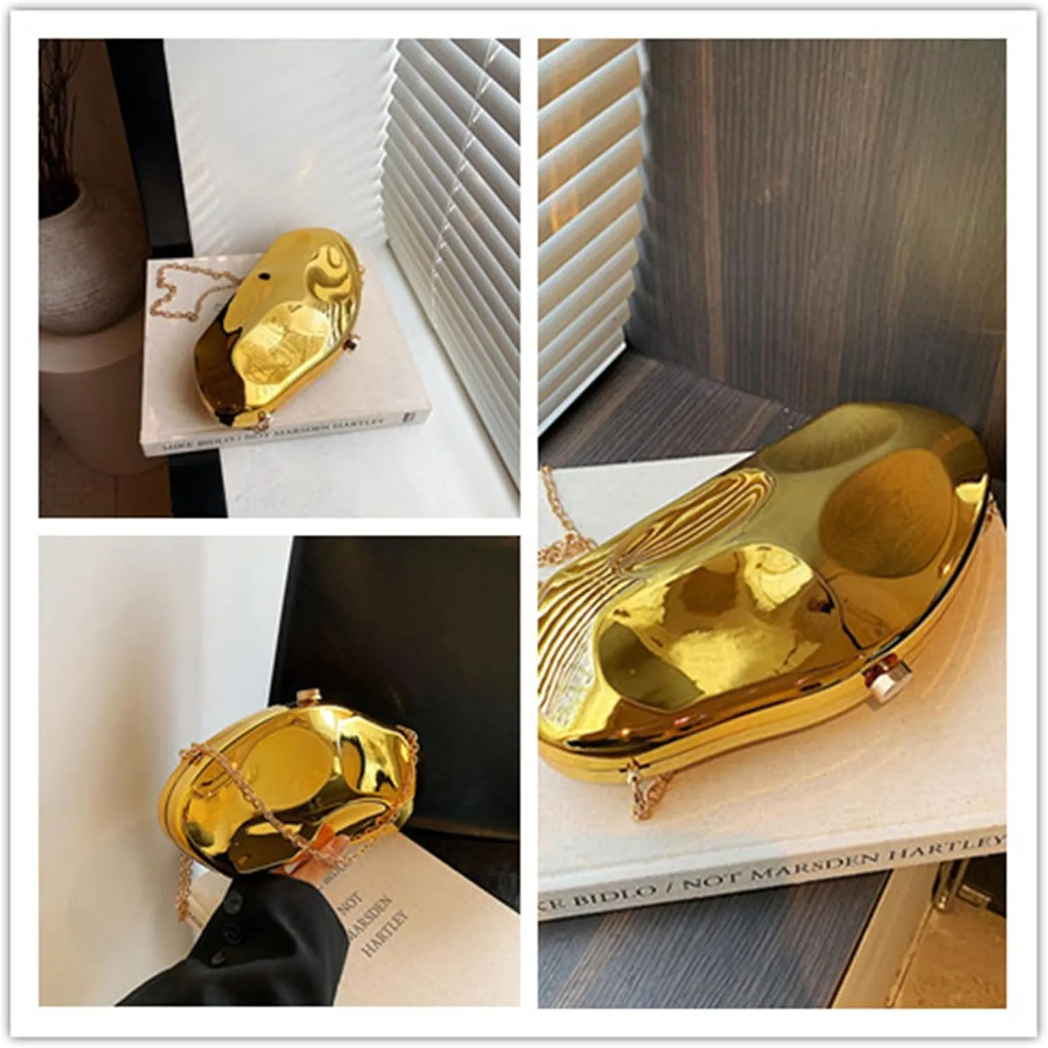 Acrylic Clutch Purses for Women Formal Evening Bag Irregular Shell Handbag for wedding party
