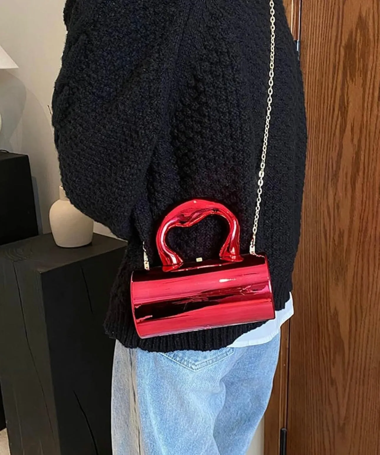 Acrylic Clutch Tote Bag for Women Silver Purse Hobo Bag Satchel Crossbody Bags Y2k Purse Acrylic Purse Shoulder Bag