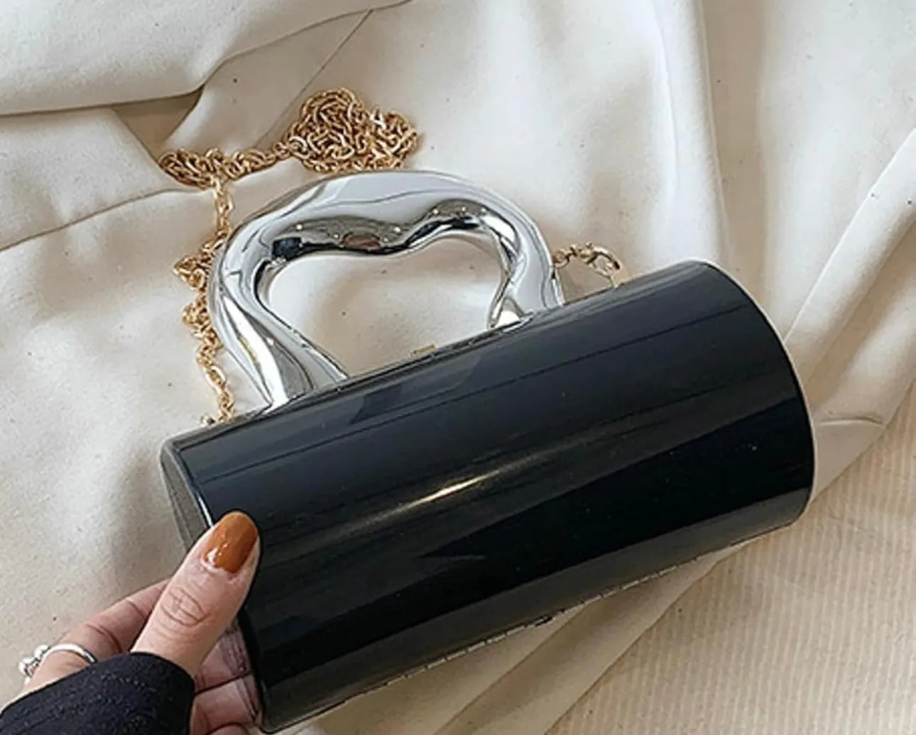 Acrylic Clutch Tote Bag for Women Silver Purse Hobo Bag Satchel Crossbody Bags Y2k Purse Acrylic Purse Shoulder Bag
