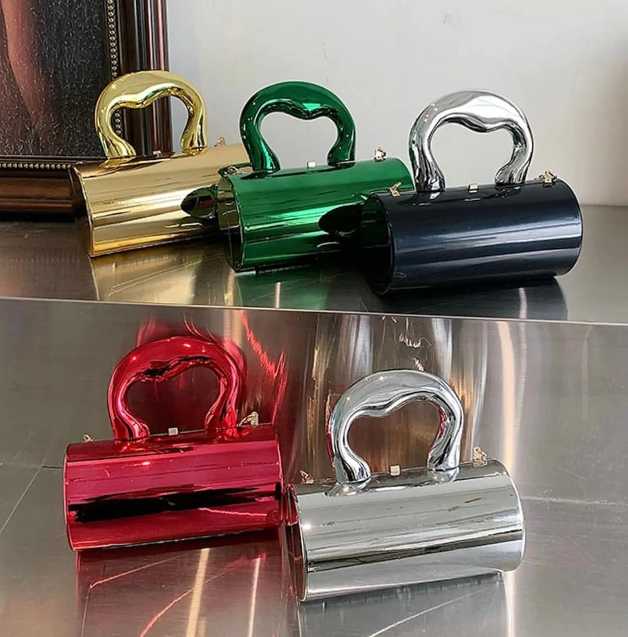 Acrylic Clutch Tote Bag for Women Silver Purse Hobo Bag Satchel Crossbody Bags Y2k Purse Acrylic Purse Shoulder Bag